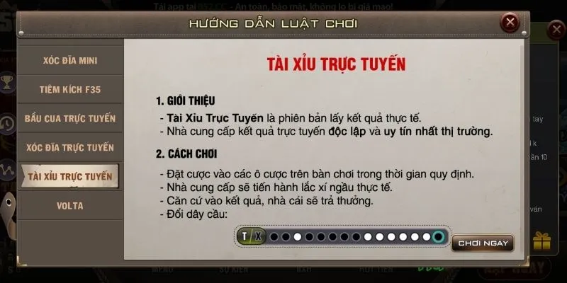 Luật chơi tài xỉu cơ bản trên cổng game B52Club
